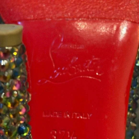 Christian Louboutin Gold and Crystal Winged Heels - Picture 8 of 8